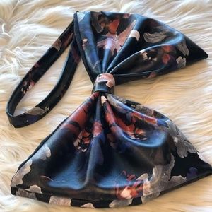 Handmade Vegan Lerather Floral Bow Tie Clutch